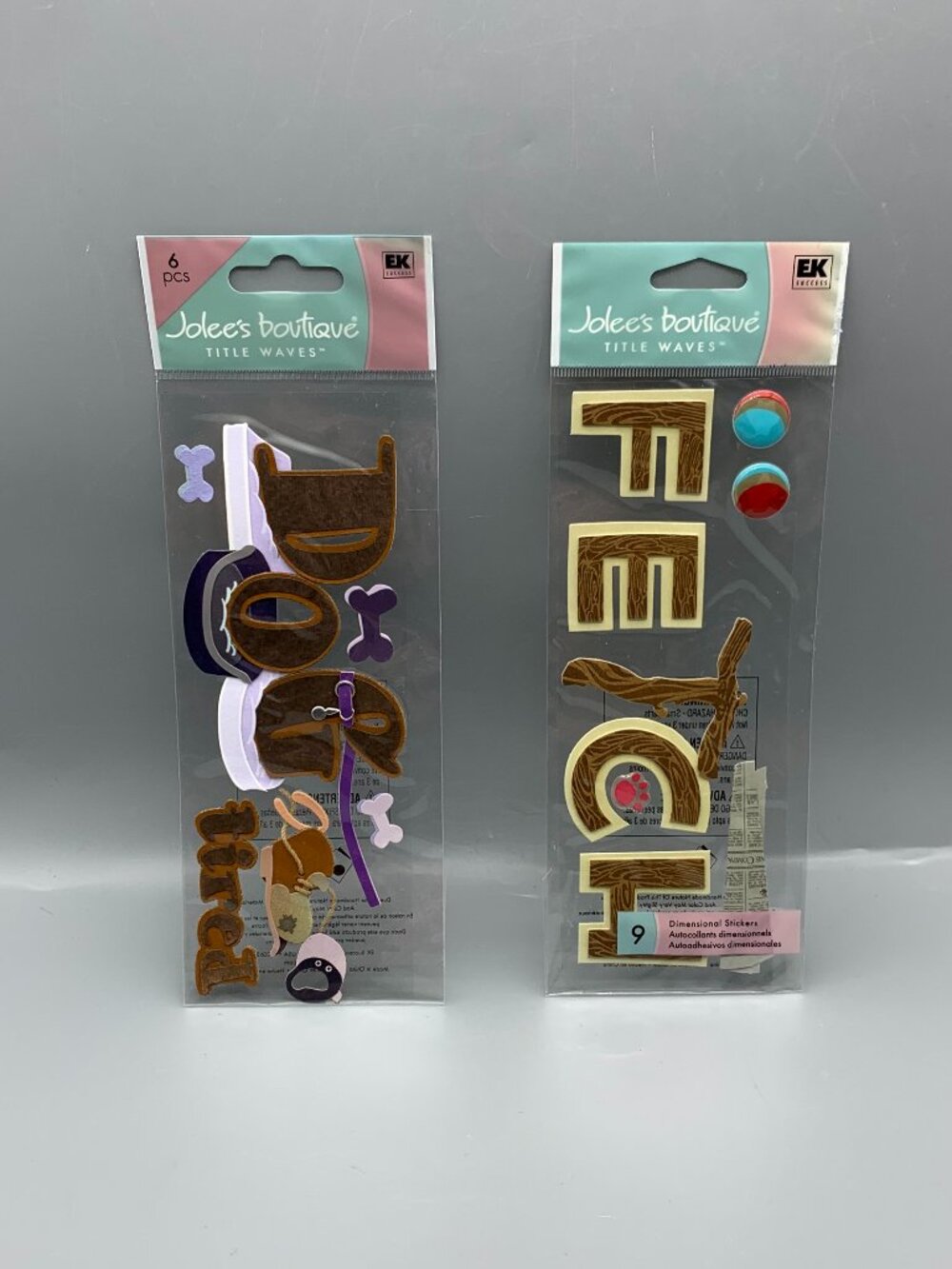 NEW in Package Jolee's Boutique Dog Themed Stickers (FETCH & DOG TIRED)